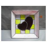 Stained Glass Heart Design Dish