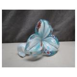 Handcrafted Glass Floral Sculpture in Blue Hues