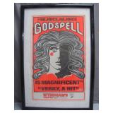 Framed 1970s Godspell Theatre Poster