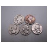 1945-S, 46-49 Washington Silver Quarters
