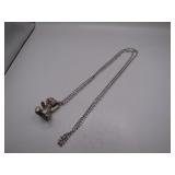 Nice Sterling Necklace w/ Sterling Bear Pendant