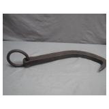 Antique Hand Forged Wrought Iron "Ring Dog"