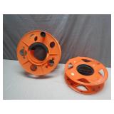 2 Orange Plastic Extension Cord Reels