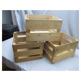 3 Wooden Storage Crates