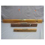 3 Wooden Spirit Levels
