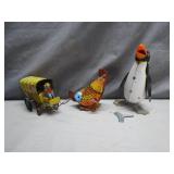 3 Tin Wind-Up Toys with Keys