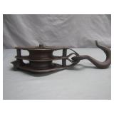 Iron Double-Sheave Pulley With Hook