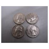 (4) 1964 Washington Silver Quarters: 2 D-Mints
