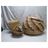 3 Woven Handmade Baskets