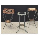 Three Cast Iron and Iron Plant Stands
