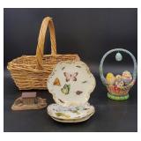 Plates with Butterfly Motifs & Wicker