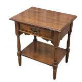 Cherry Side Table with Single Drawer & Lower Shelf
