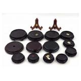 Rosewood Display Stands and Easels - 14 Pieces