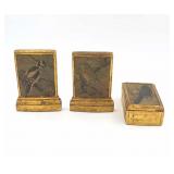 Gilt Bookends and Box