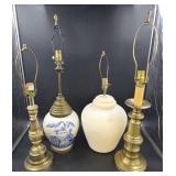Four Table Lamps, Mixed Materials