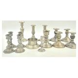 Assortment of Pewter Candlesticks