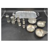 Aluminum Tray with Pewter Accessories