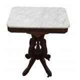 Victorian Walnut Marble Top Lamp Table