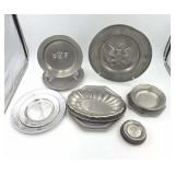 Pewter and Wilton Tableware Plates, Dishes