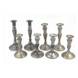 Collection of Pewter Candlesticks