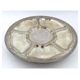Footed Silverplate Serving Tray with Liners