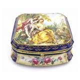 Porcelain Dresser Box w/ Garden Scene