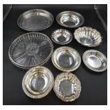 Silverplate and Glass Serving Trays