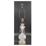 Cut Glass Table Lamp with Brass Base