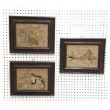 3 Mixed Media of Amphibians & Fish by Sue Seamon