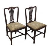 Pair of Period Mahogany Chippendale Side Chairs