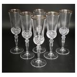 6 Royal Crystal Rock Aurea Gold Flutes