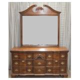 Cherry Chippendale Dresser with Mirror