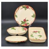 Four Serving Pieces of Franciscan Apple