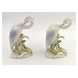 Fitz & Floyd Porcelain Heron Bookends