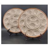 French St. Clement Majolica Oyster Platters