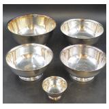 Grouping of Silverplate Revere Bowls