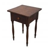 Early Pegged One Drawer Work Table