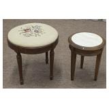 Small Table & Needlepoint Stool