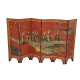 Six Panel Lacquered Folding Screen