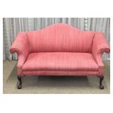 Classic Mahogany Chippendale Camelback Loveseat