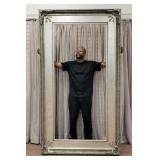 Large Life-Size Silver Leaf Frame w/ Ornate Corner