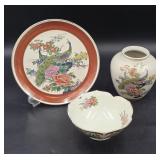 Three-Piece Japanese Porcelain Incl. Satsuma