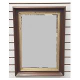 Victorian Walnut Mirror with Gilt Liner