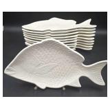Set of Signed Portuguese Porcelain Fish Platters