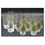 15 Christmas Tree Glass Tumblers Incl. Spode