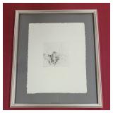 Etching "Saint Briac Pecheurs" by Auguste Brouet