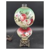 Floral Decorated GWTW Hand-Painted Lamp