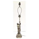 Figural Table Lamp with Woman Holding a Torch