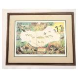 Framed Lithograph "Mattamuskeet Lake"