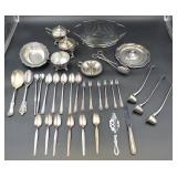 Silver Plate Flatware and Tableware Assortment